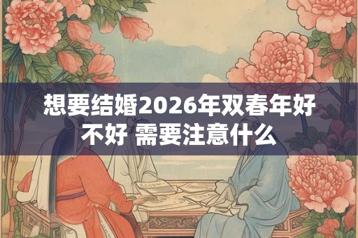 想要结婚2026年双春年好不好 需要注意什么