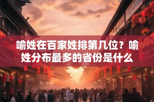 喻姓在百家姓排第几位？喻姓分布最多的省份是什么