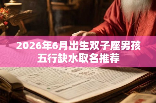 2026年6月出生双子座男孩五行缺水取名推荐
