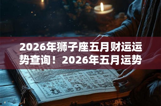 2026年狮子座五月财运运势查询！2026年五月运势详解