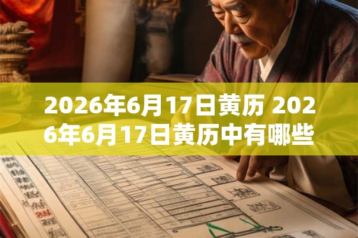 2026年6月17日黄历 2026年6月17日黄历中有哪些值得我们关注的日子和禁忌 2026年6月17日黄历 2026年6月17日黄历中有哪些值得我们关注的日子和禁忌