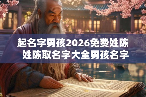 起名字男孩2026免费姓陈  姓陈取名字大全男孩名字2026