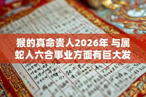 猴的真命贵人2026年 与属蛇人六合事业方面有巨大发展