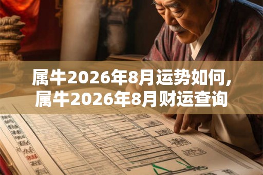 属牛2026年8月运势如何,属牛2026年8月财运查询