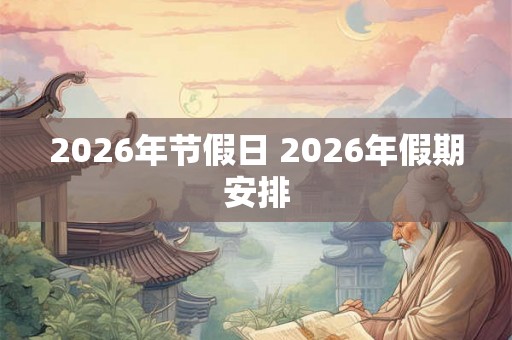 2026年节假日 2026年假期安排