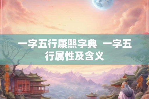一字五行康熙字典  一字五行属性及含义