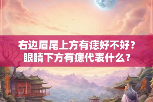 右边眉尾上方有痣好不好？眼睛下方有痣代表什么？