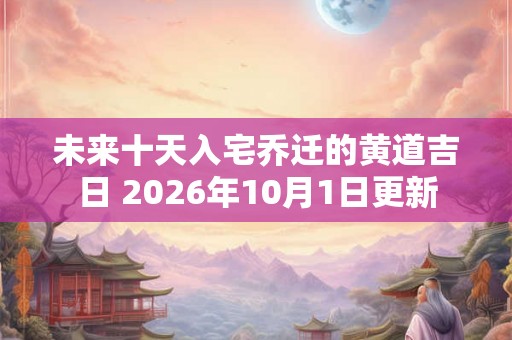 未来十天入宅乔迁的黄道吉日 2026年10月1日更新