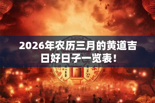 2026年农历三月的黄道吉日好日子一览表! 2026年农历三月的黄道吉日好日子一览表!