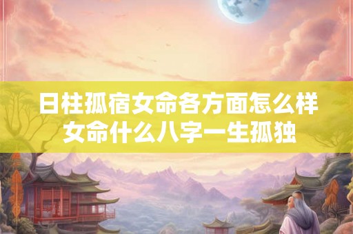 日柱孤宿女命各方面怎么样 女命什么八字一生孤独