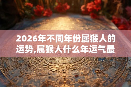 2026年不同年份属猴人的运势,属猴人什么年运气最好