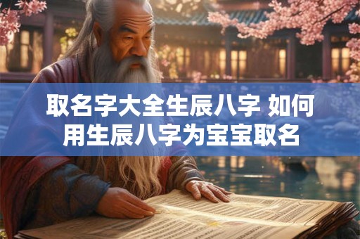 取名字大全生辰八字 如何用生辰八字为宝宝取名