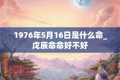 1976年5月16日是什么命_戊辰命命好不好