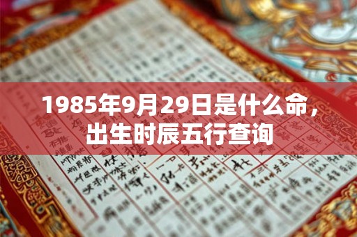 1985年9月29日是什么命，出生时辰五行查询