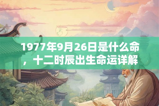 1977年9月26日是什么命，十二时辰出生命运详解