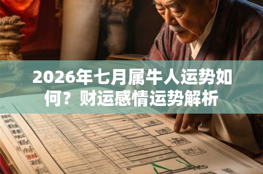 2026年七月属牛人运势如何?财运感情运势解析 2026年七月属牛人运势如何?财运感情运势解析
