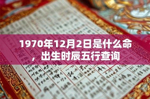 1970年12月2日是什么命，出生时辰五行查询