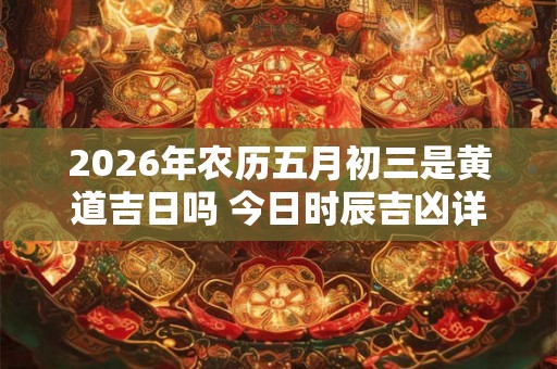 2026年农历五月初三是黄道吉日吗 今日时辰吉凶详细查询