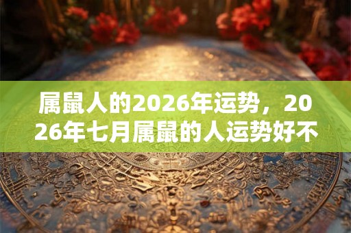 属鼠人的2026年运势，2026年七月属鼠的人运势好不好？