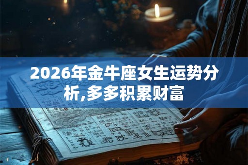2026年金牛座女生运势分析,多多积累财富
