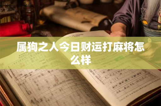 属狗之人今日财运打麻将怎么样