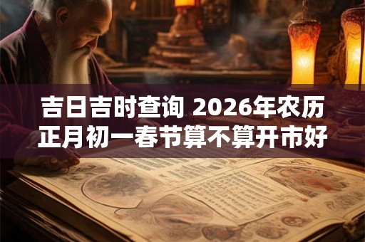 吉日吉时查询 2026年农历正月初一春节算不算开市好日子