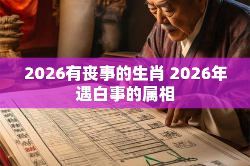 2026有丧事的生肖 2026年遇白事的属相