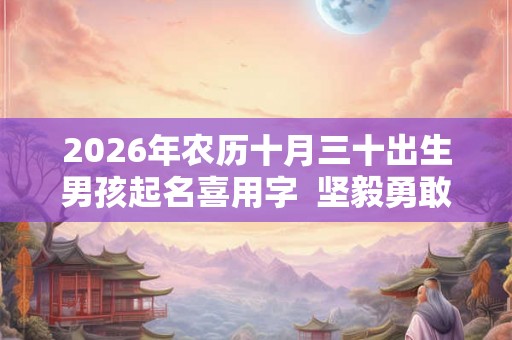 2026年农历十月三十出生男孩起名喜用字  坚毅勇敢的名字