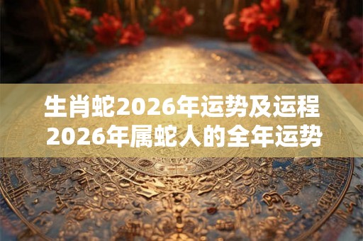 生肖蛇2026年运势及运程 2026年属蛇人的全年运势 生肖蛇2026年运势及运程 2026年属蛇人的全年运势