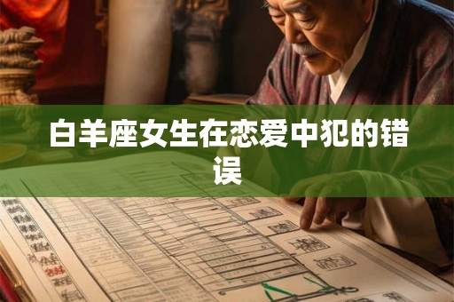 白羊座女生在恋爱中犯的错误