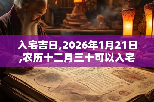 入宅吉日,2026年1月21日,农历十二月三十可以入宅吗