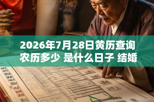 2026年7月28日黄历查询 农历多少 是什么日子 结婚吉时