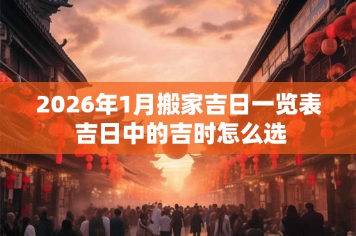 2026年1月搬家吉日一览表 吉日中的吉时怎么选 2026年1月搬家吉日一览表 吉日中的吉时怎么选