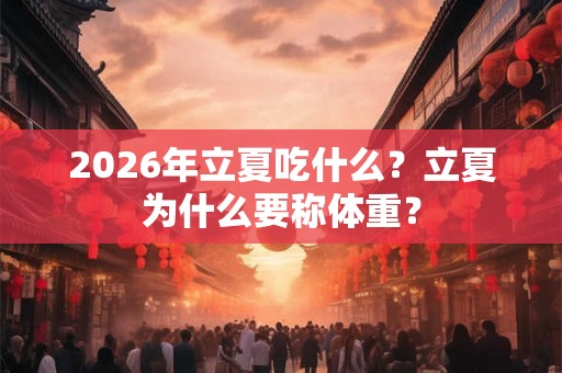 2026年立夏吃什么？立夏为什么要称体重？