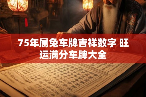 75年属兔车牌吉祥数字 旺运满分车牌大全