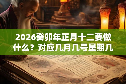 2026癸卯年正月十二要做什么?对应几月几号星期几? 2026癸卯年正月十二要做什么?对应几月几号星期几?
