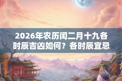2026年农历闰二月十九各时辰吉凶如何?各时辰宜忌什么? 2026年农历闰二月十九各时辰吉凶如何?各时辰宜忌什么?