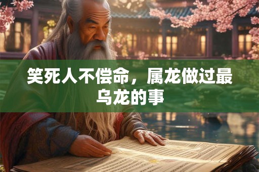 笑死人不偿命，属龙做过最乌龙的事