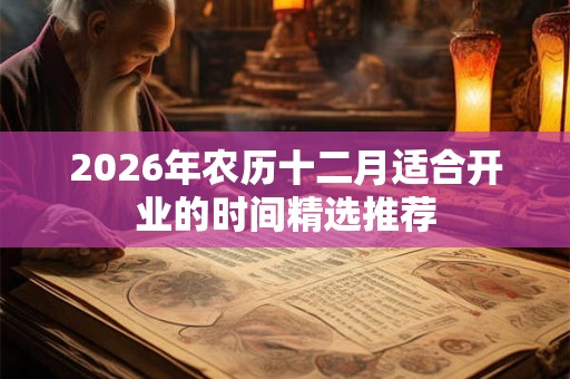 2026年农历十二月适合开业的时间精选推荐