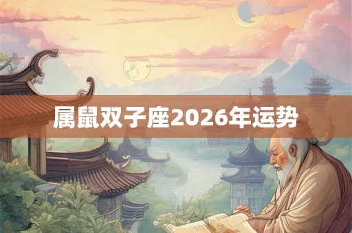 属鼠双子座2026年运势