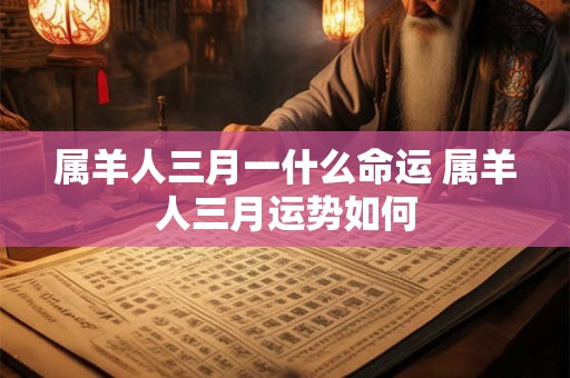 属羊人三月一什么命运 属羊人三月运势如何 属羊人三月一什么命运 属羊人三月运势如何