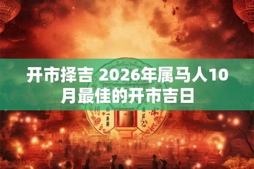 开市择吉 2026年属马人10月最佳的开市吉日