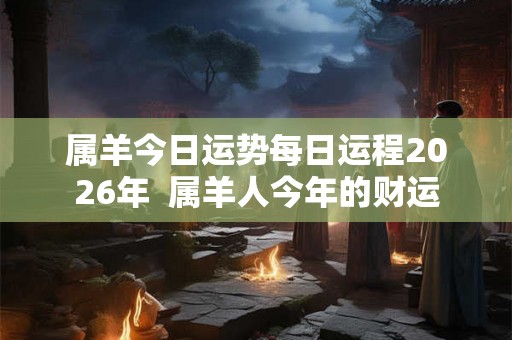 属羊今日运势每日运程2026年  属羊人今年的财运