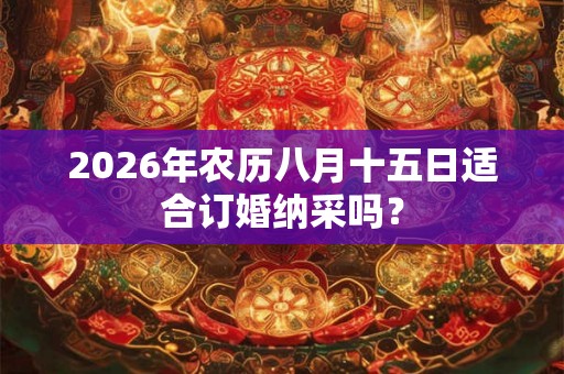 2026年农历八月十五日适合订婚纳采吗？