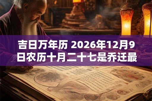 吉日万年历 2026年12月9日农历十月二十七是乔迁最佳日期吗