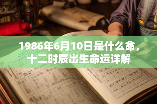 1986年6月10日是什么命，十二时辰出生命运详解