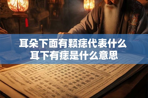 耳朵下面有颗痣代表什么 耳下有痣是什么意思 耳朵下面有颗痣代表什么 耳下有痣是什么意思
