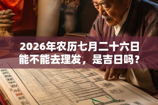 2026年农历七月二十六日能不能去理发，是吉日吗？
