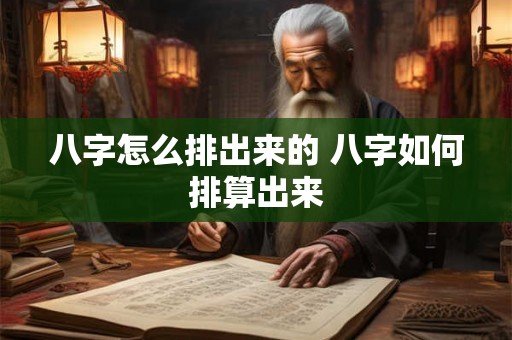 八字怎么排出来的 八字如何排算出来 八字怎么排出来的 八字如何排算出来
