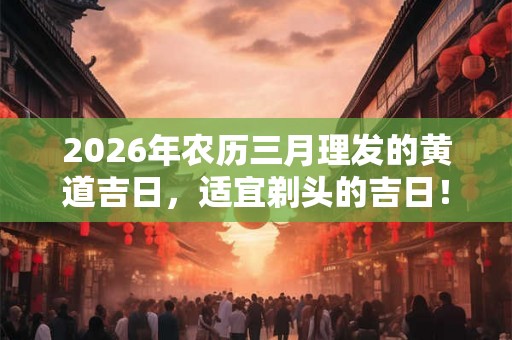 2026年农历三月理发的黄道吉日，适宜剃头的吉日！